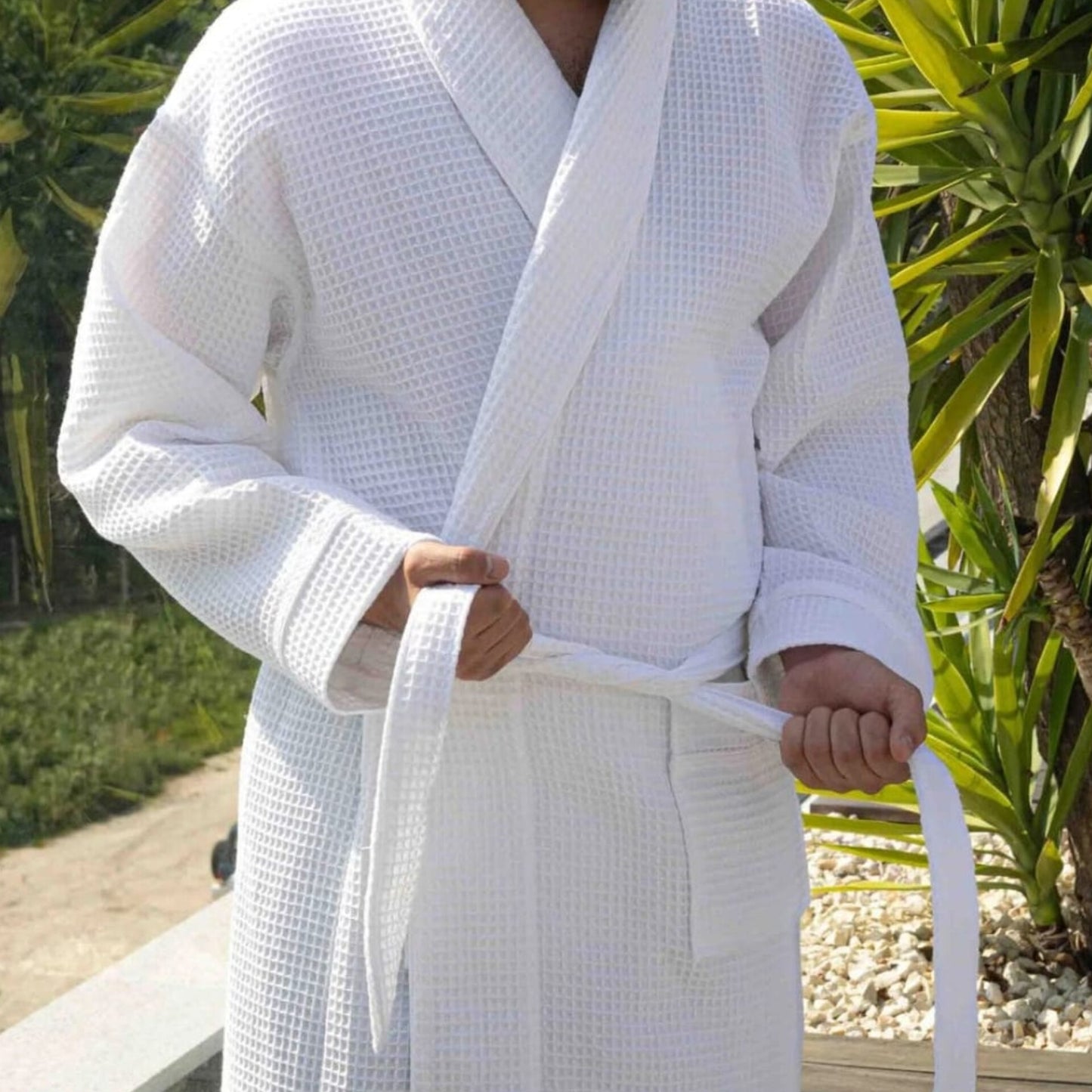 Cotton waffle bathrobes