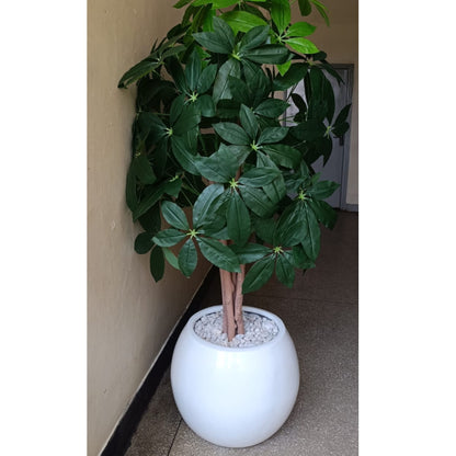 Artificial Avocado Leaf Plant with Fiberglass Vase