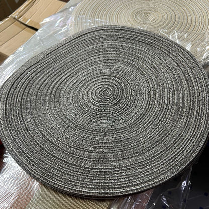 6 pcs Round Table Mat Woven Ramie Placement anti slip dining table mats.