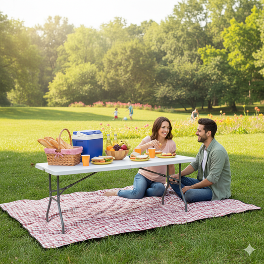 Foldable picnic table