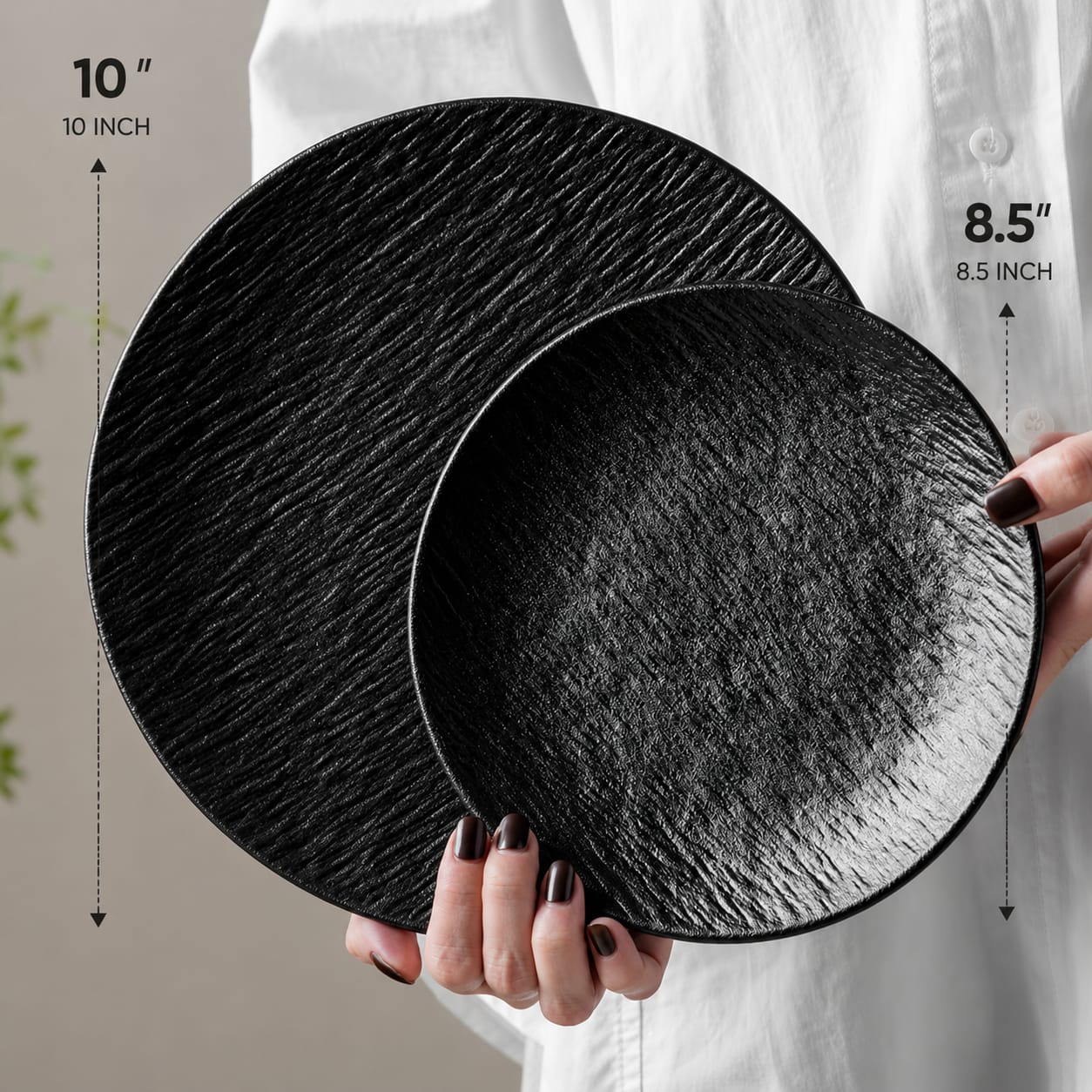 Ceramic Stone Texture Dinner Plates