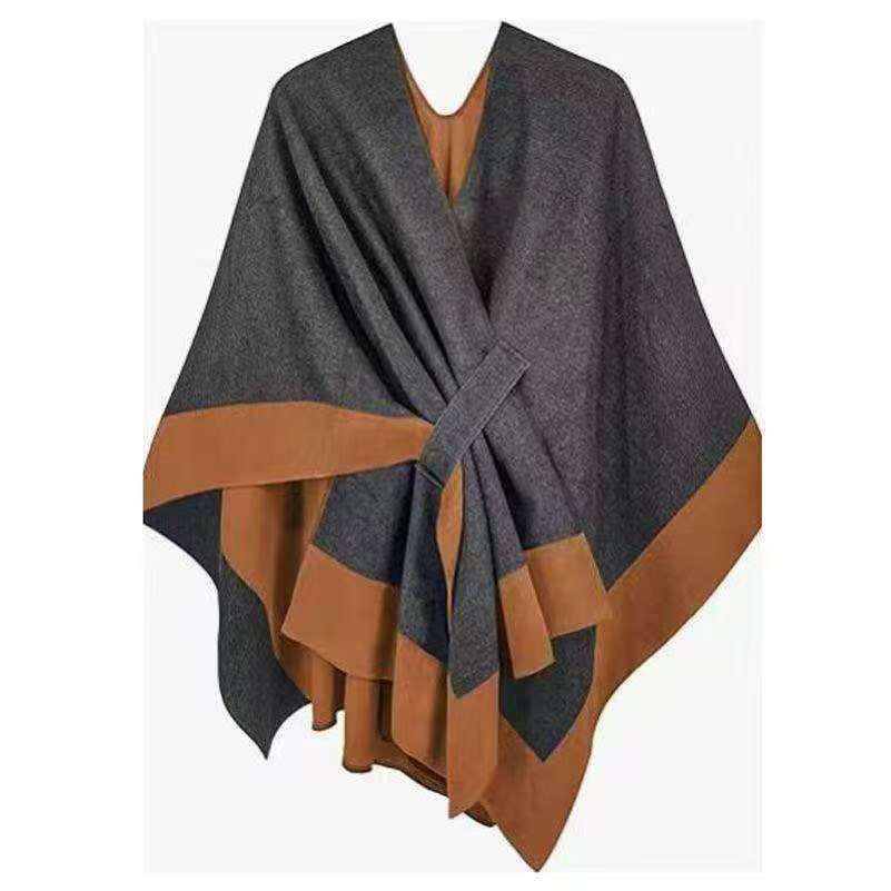 Double sided wrap up shawl winter  ponchos