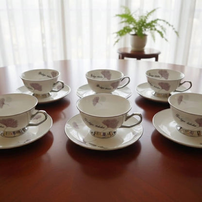 13Pc bone china cup and saucer set