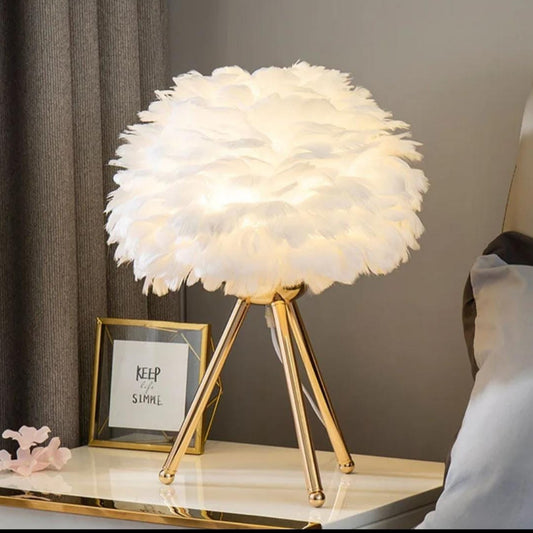 Tripod LED Feather Table Lamp