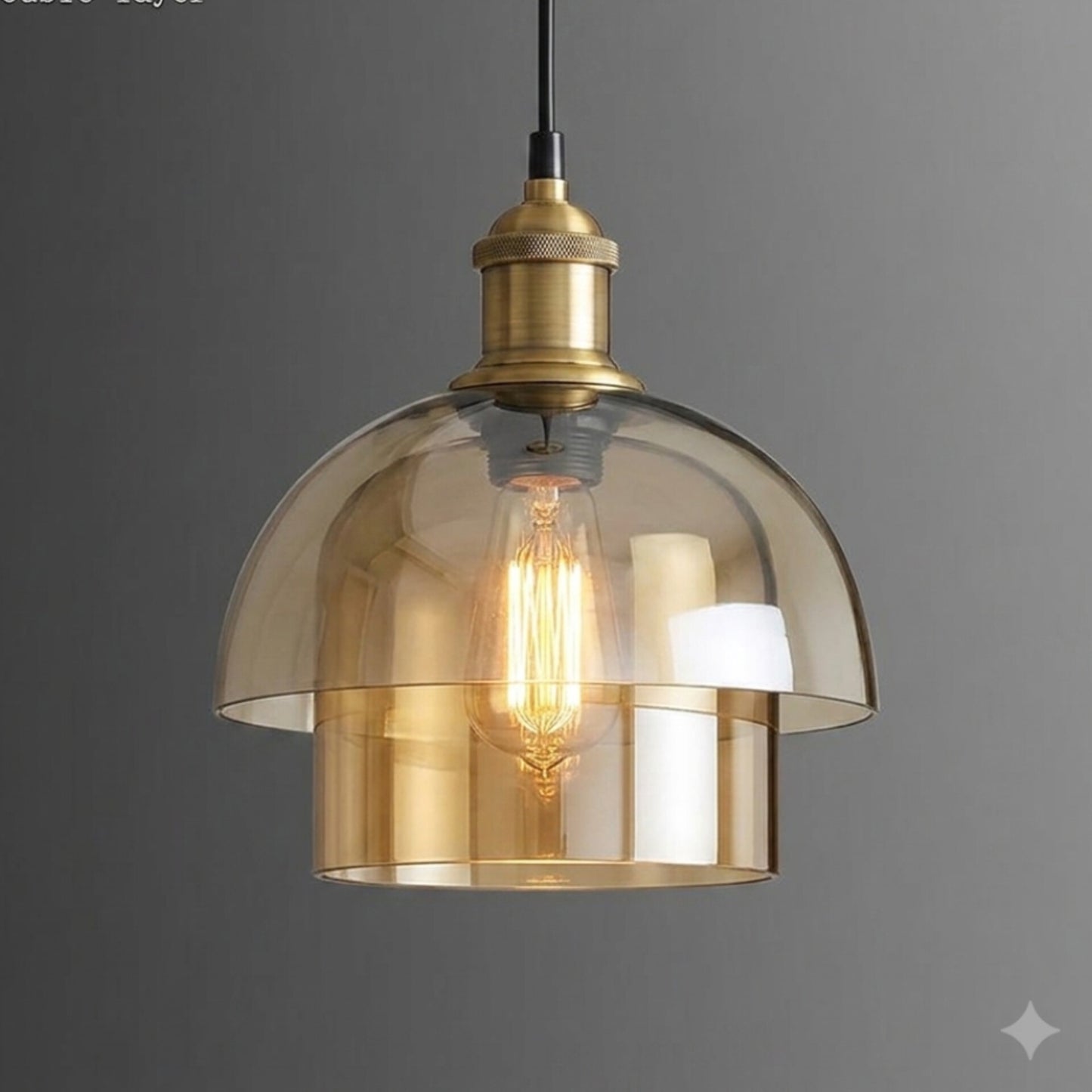 Double Layer Glass Pendant Light