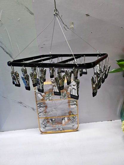 26 Peg metallic cloth drying rack hanger