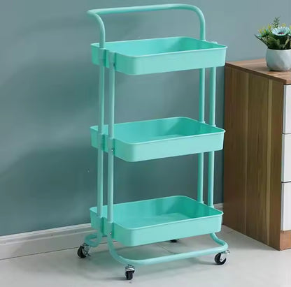 Metallic trolley storage rack
