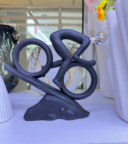 Bicycle Rider Abstract Ceramic Table Sculpture