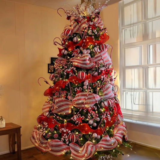 26cm 10 Yards Mesh Ribbon DIY Xmas Tree Glitter Mesh Roll