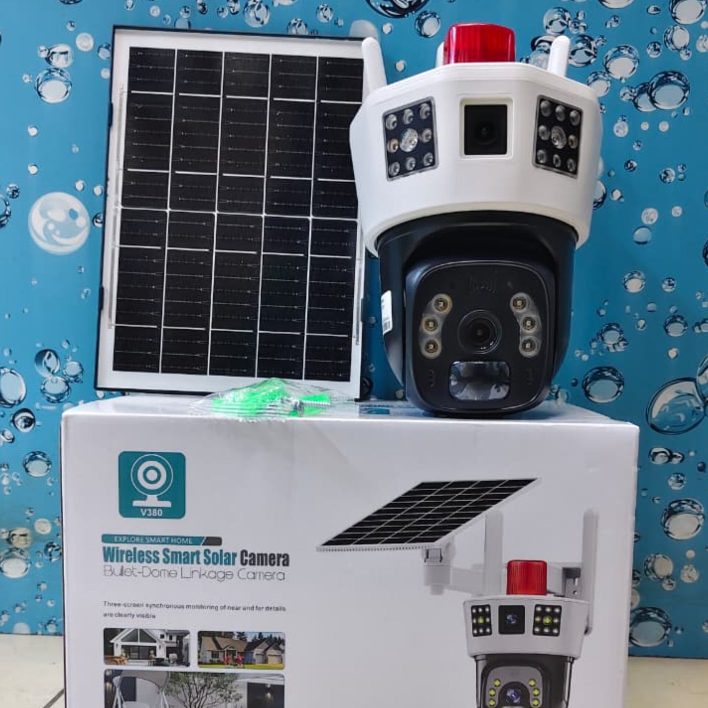 Dual Lens 4G PTZ 360 CCTV Camera with Alarm