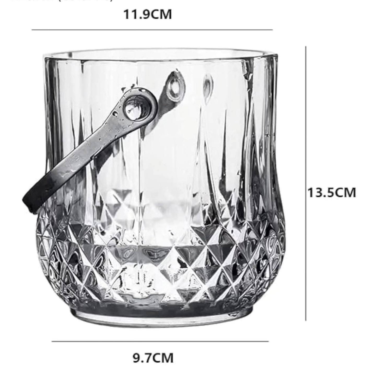 Portable ice cube bucket with handle