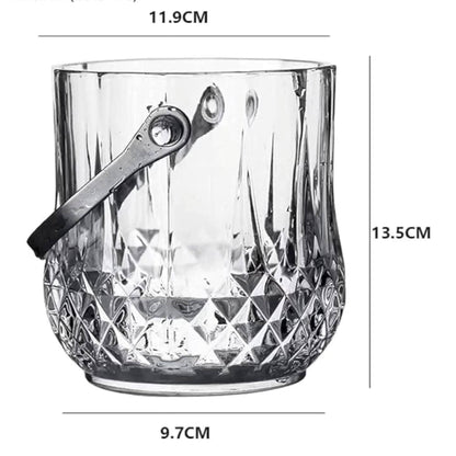Portable ice cube bucket with handle