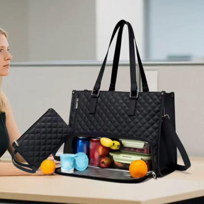 15.6”Laptop Tote Bag with Insulated Lunch Compartment Gha