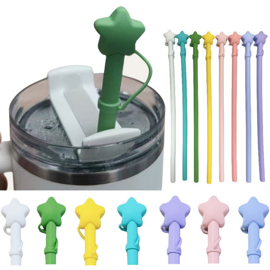 Silicone straw with straw cap