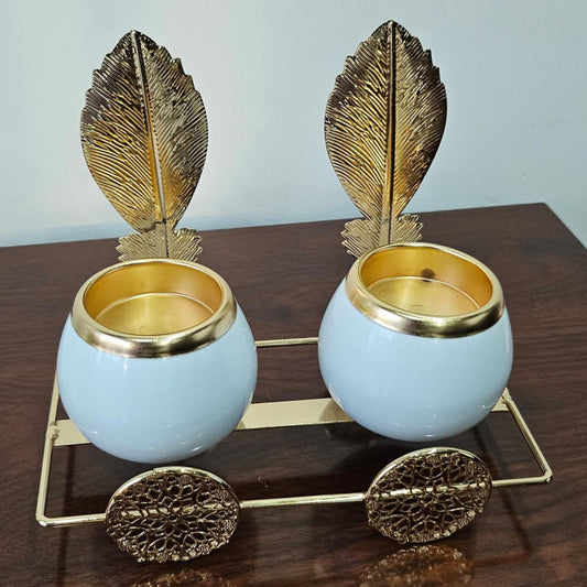 2 in 1 ceramic candle holder stand