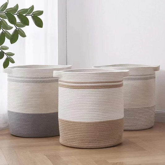 Woven laundry basket