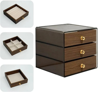 3 Tier Wooden Jewellery Storage Box