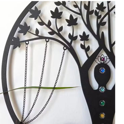 Tree of Life Yoga Meditation Metal Wall Decor Gha