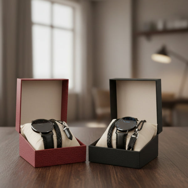3Pcs Men's Watch and Accessory Gift Set