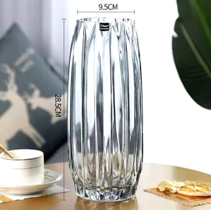 Long ridged flower vase