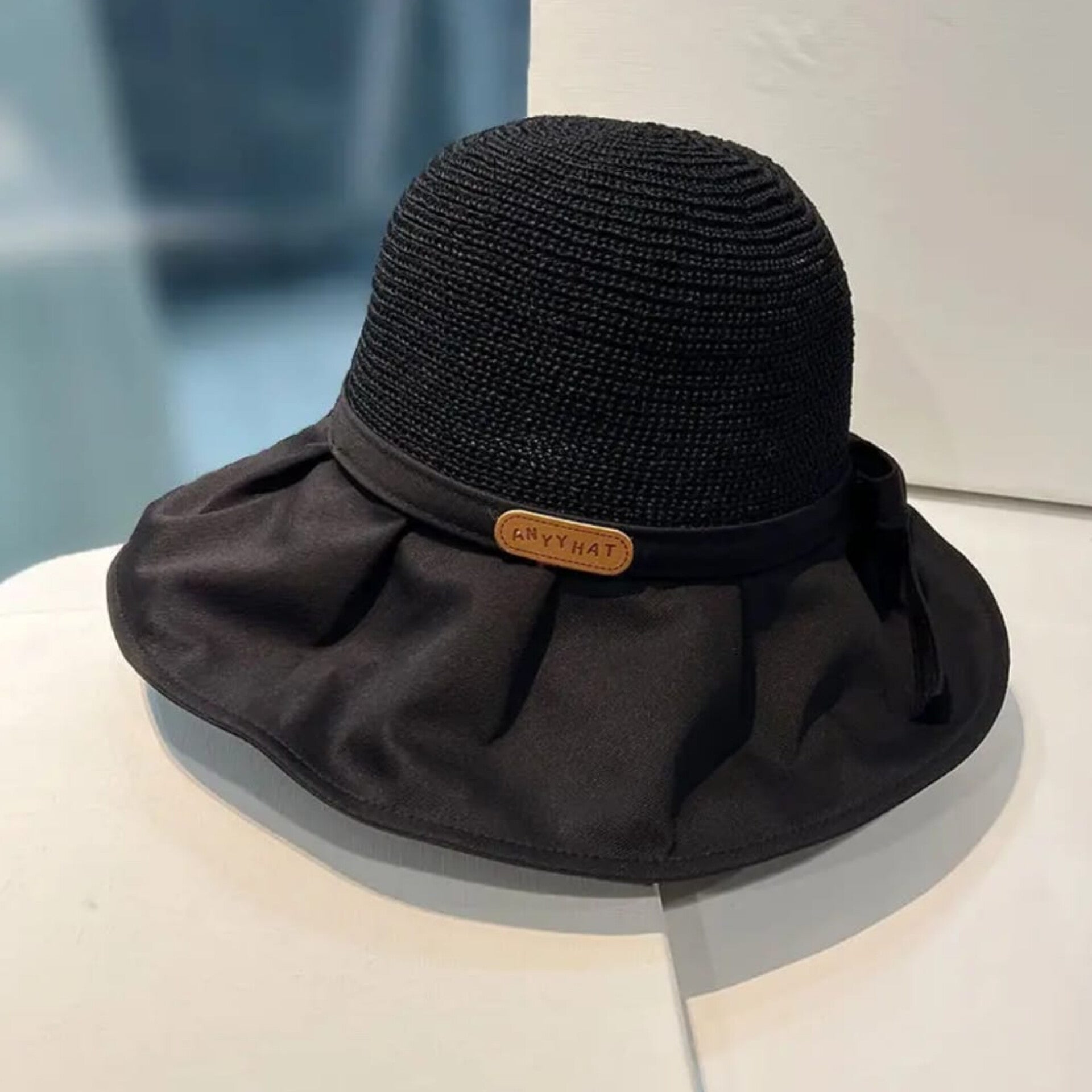 Large Brim Sun Protection Hat with Butterfly Knot