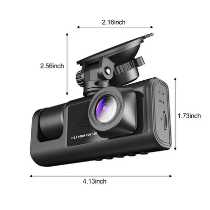 Front/Rear/Inside Video Recorder Camera G-sensor HD 1080P Car Dual Lens Dash Cam