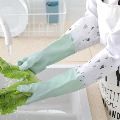 Long silicon waterproof kitchen household gloves