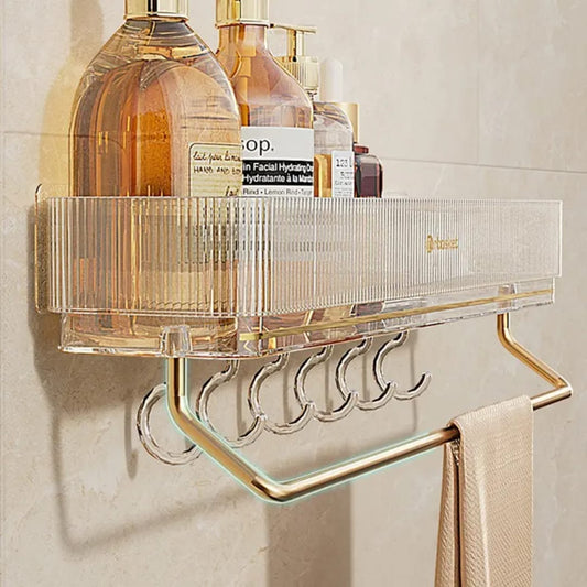 Wall mounted bathroom shelf