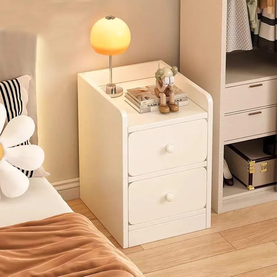 Wooden bedside table with drawer