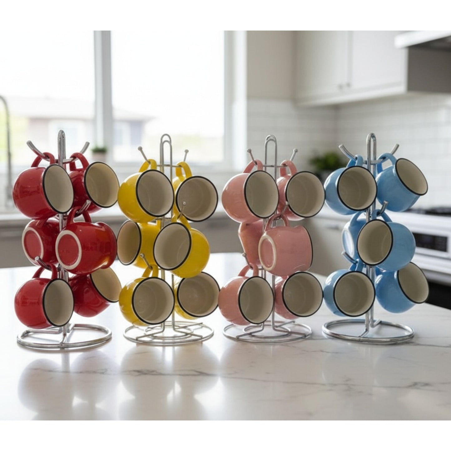 6Pc  pot shaped mugs