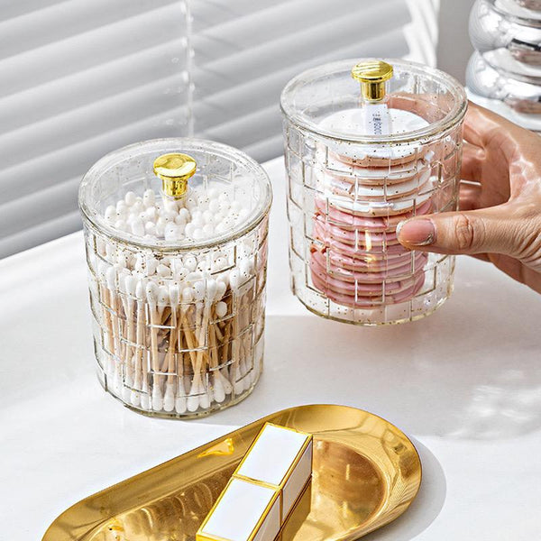 Decorative Acrylic Cotton Swab and Cosmetic Storage Box