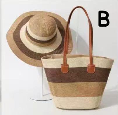 Summer Straw Bag and Beach Hat