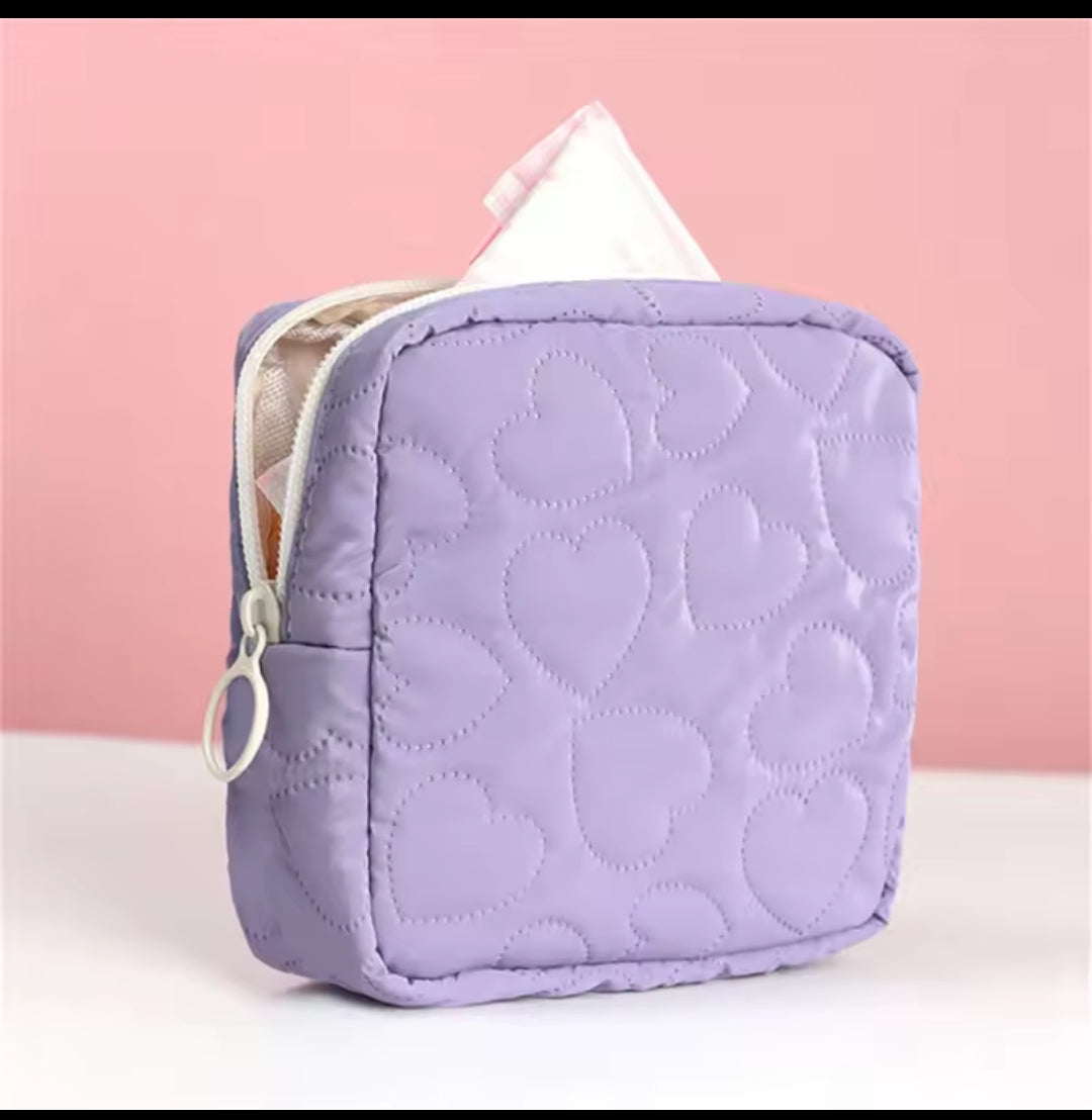 Candy color square glossy cosmetic bag
