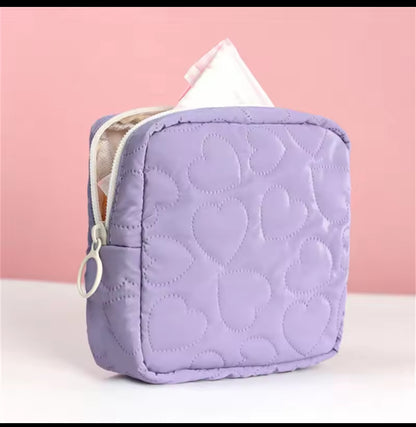 Candy color square glossy cosmetic bag