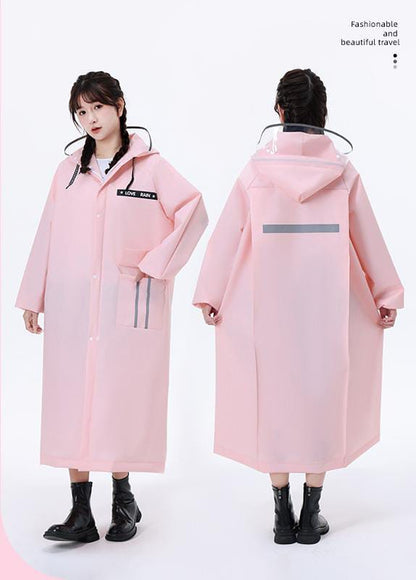 Adult raincoat with wide brim hat