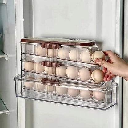 Acrylic stackable automatic sliding egg tray