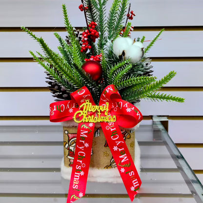 Small Christmas Centerpieces With Santa Pinecone And Berries