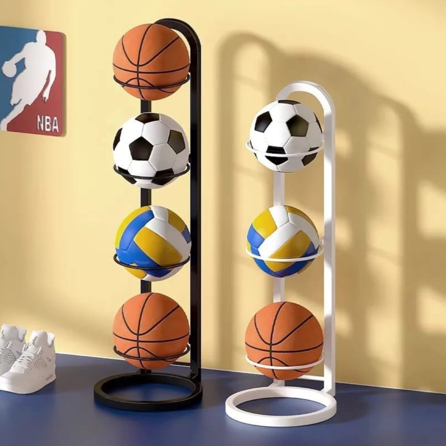 Ball Storage Rack Football and Volleyball Stand Holder