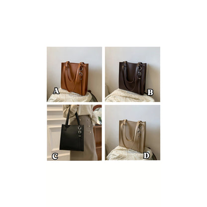 Leather tote bag