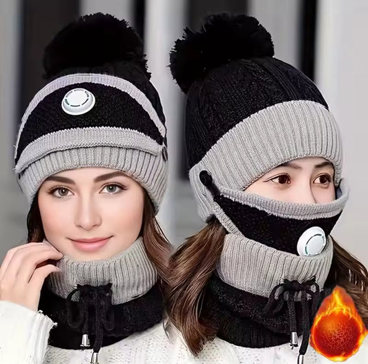 Windproof winter marvin scarf set
