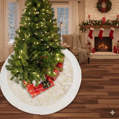 Christmas Tree Skirt  Plush Carpet