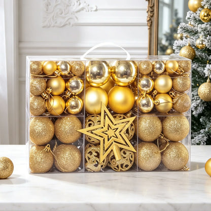 101 Christmas balls with tree topper