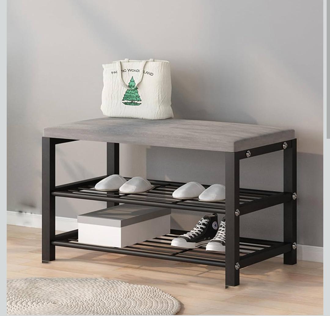 3 Tier Entryway Shoe Storage Bench with Padded Seat