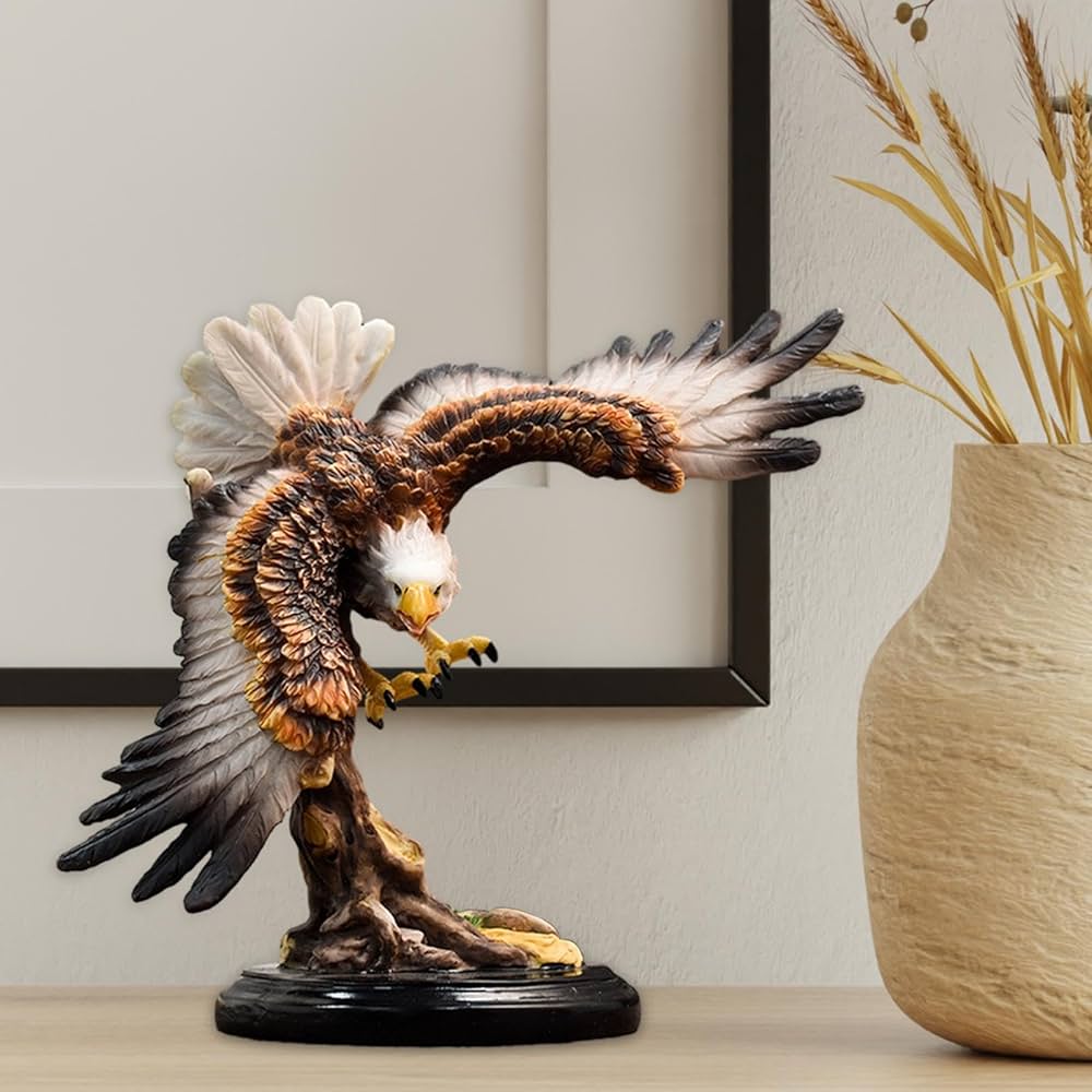 Wooden Resin Eagle Decor