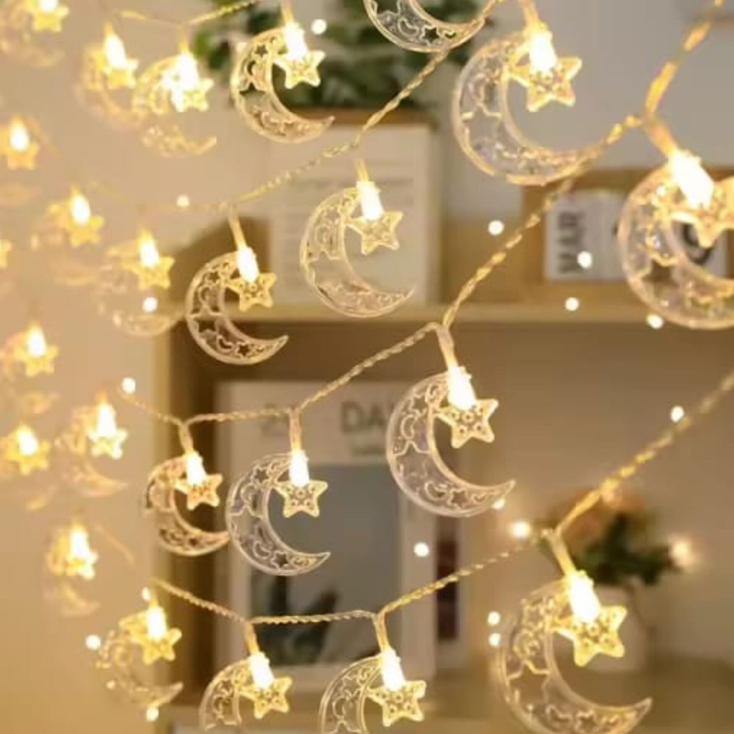 1.5 Metre Ramadan LED Moon and Star String Lights