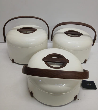 3pcs Round Insulated Hotpot Food Warmers Set