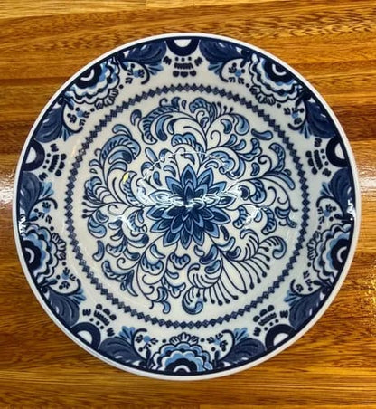6Pcs White And Blue Ceramic Breakfast Plates