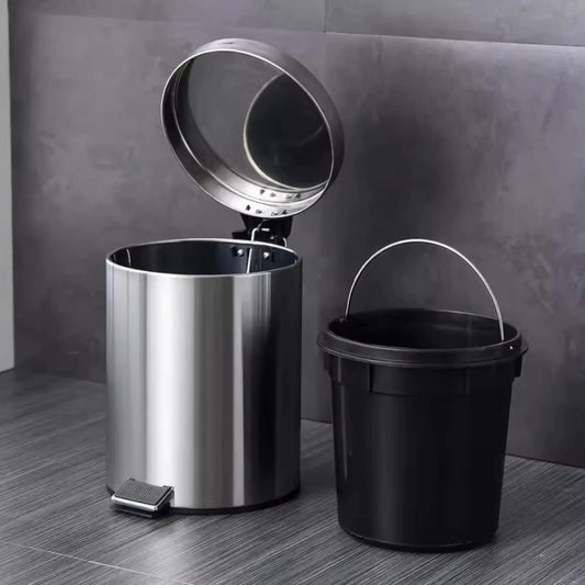 12L Stainless Steel Pedal DustBin with Removable Inner Bin Gha