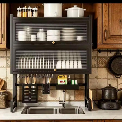 Heavy duty double over the sink Rack With closable cabinet
