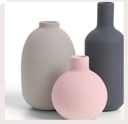 3Pc Morandi Ceramic Vases gha